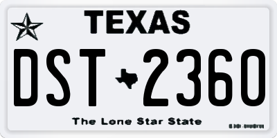 TX license plate DST2360