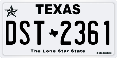 TX license plate DST2361