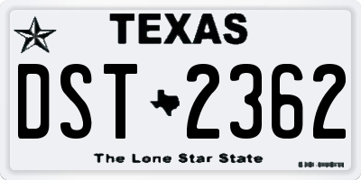 TX license plate DST2362