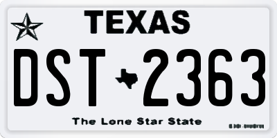 TX license plate DST2363