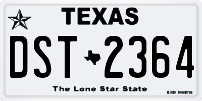 TX license plate DST2364