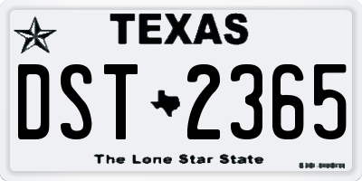 TX license plate DST2365
