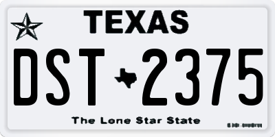 TX license plate DST2375