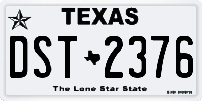 TX license plate DST2376