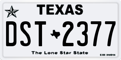 TX license plate DST2377