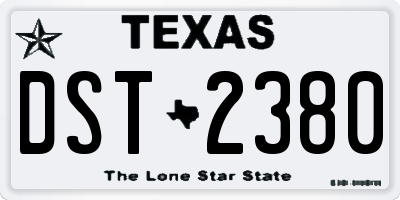 TX license plate DST2380