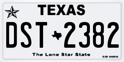 TX license plate DST2382