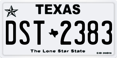 TX license plate DST2383