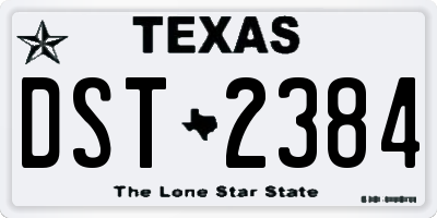 TX license plate DST2384