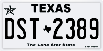TX license plate DST2389
