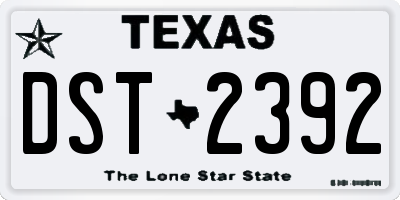 TX license plate DST2392