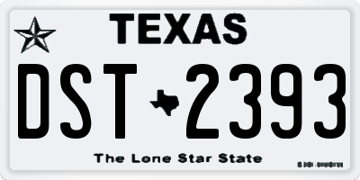 TX license plate DST2393
