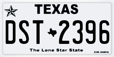 TX license plate DST2396