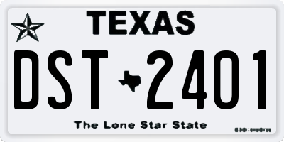 TX license plate DST2401