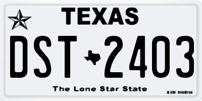 TX license plate DST2403