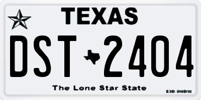 TX license plate DST2404