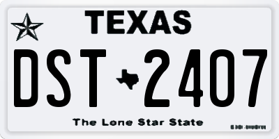 TX license plate DST2407