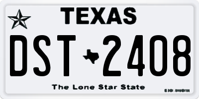 TX license plate DST2408