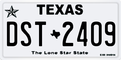 TX license plate DST2409