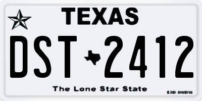 TX license plate DST2412