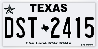 TX license plate DST2415