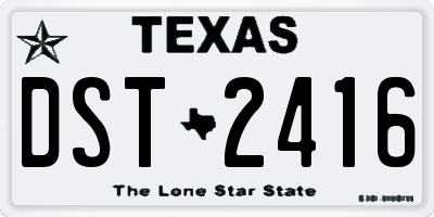 TX license plate DST2416