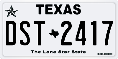 TX license plate DST2417