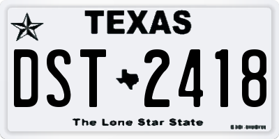 TX license plate DST2418