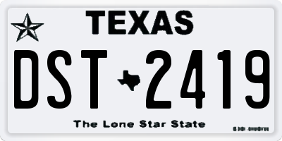 TX license plate DST2419