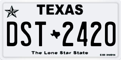 TX license plate DST2420