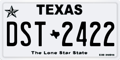 TX license plate DST2422