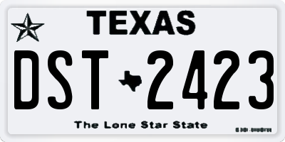 TX license plate DST2423