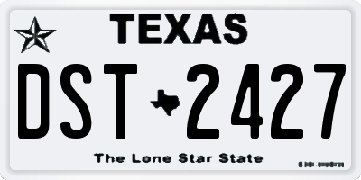 TX license plate DST2427