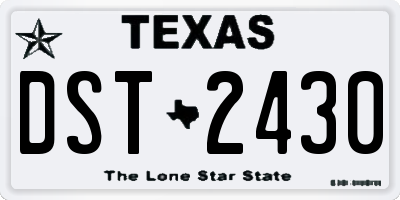 TX license plate DST2430