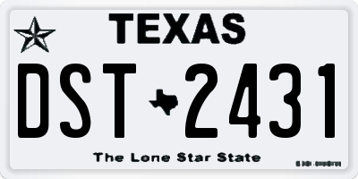 TX license plate DST2431