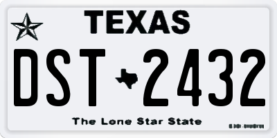 TX license plate DST2432