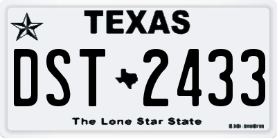 TX license plate DST2433