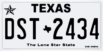 TX license plate DST2434