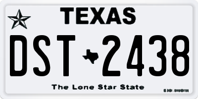 TX license plate DST2438