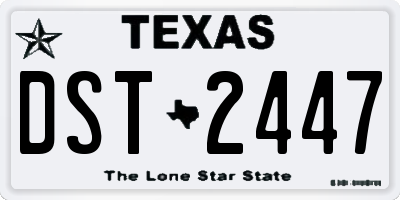 TX license plate DST2447