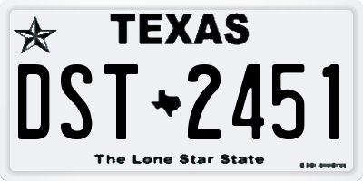 TX license plate DST2451