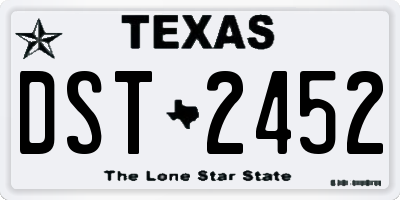 TX license plate DST2452