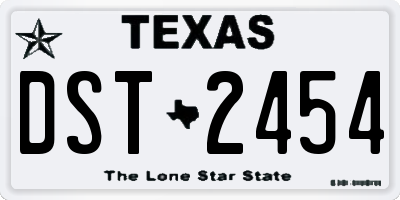 TX license plate DST2454