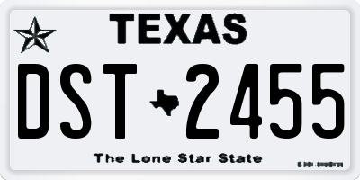 TX license plate DST2455