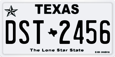 TX license plate DST2456