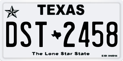 TX license plate DST2458