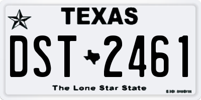 TX license plate DST2461