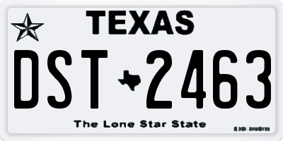 TX license plate DST2463