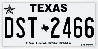 TX license plate DST2466