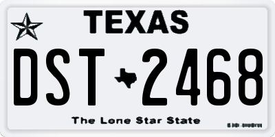 TX license plate DST2468